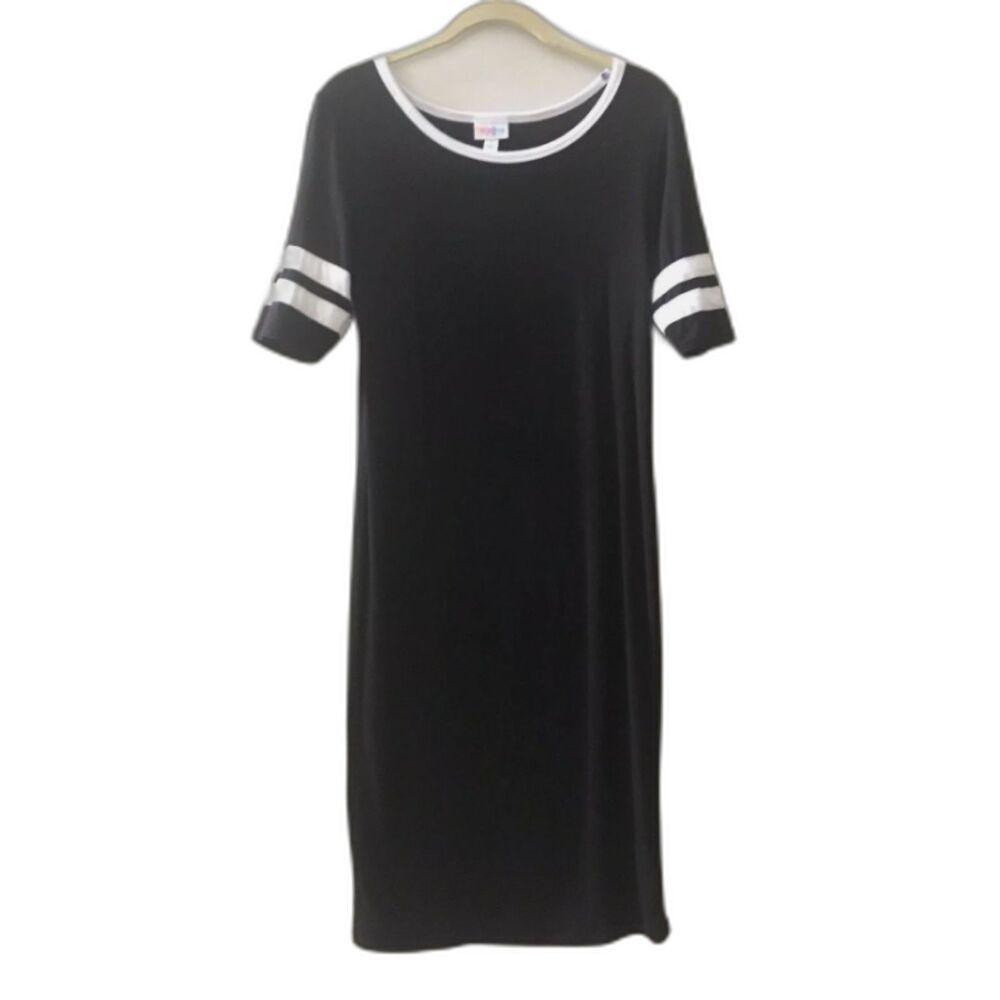 Lularoe Julia T Shirt Stretchy Buttery Soft Black Midi Dress Size Small S